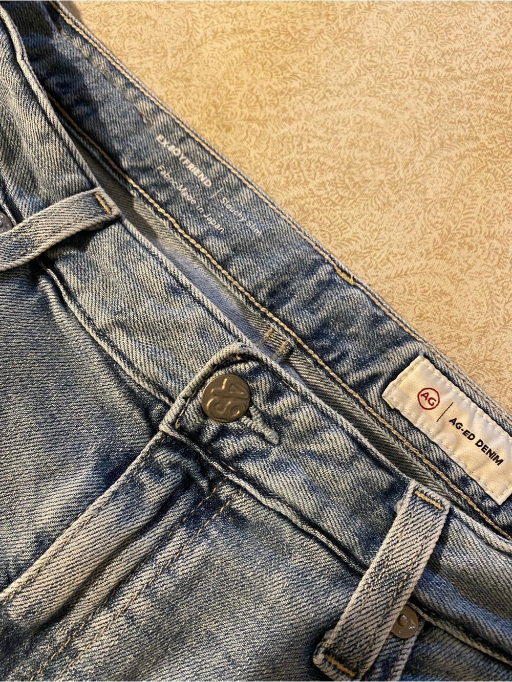 AG women’s, ex-boyfriend style, distressed jeans